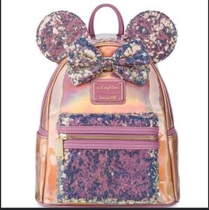 Minnie Mouse EARidescent pink loungefly bag